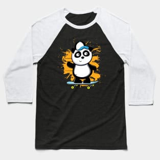 Skating Panda Baseball T-Shirt